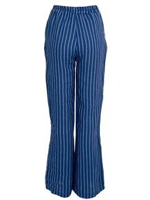 BLACK COLOUR BUKS, MELINA WIDE LINEN BLUE STRIPE