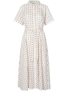 LOLLYS LAUNDRY MIDI KJOLE, BLAKE CREME
