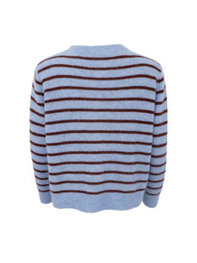 BLACK COLOUR CARDIGAN, DELL BLUE STRIPED