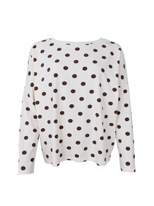 BLACK COLOUR BLUSE, ZELDA COFFEE DOT