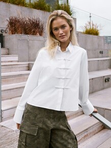 NEO NOIR SKJORTE, CAM POPLIN WHITE
