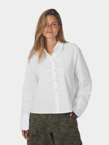 NEO NOIR SKJORTE, CAM POPLIN WHITE