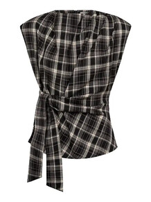 CO' COUTURE TOP, DAGNY CHECK PLEAT