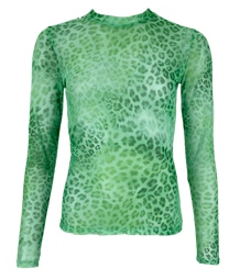 BLACK COLOUR MESH T-SHIRT, FLORENCE GRØN LEO