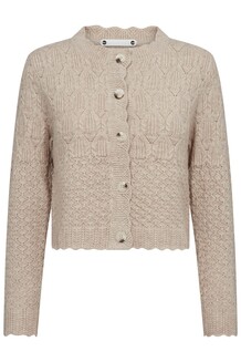 CO´ COUTURE CARDIGAN, POINTELLE BONE