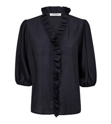 CO ´ COUTURE BLUSE, ANIKA FRILL NAVY