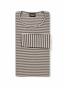 NØRGAARD PÅ STRØGET T-SHIRT, 101 FINE STRIPE BROWN/ECRU