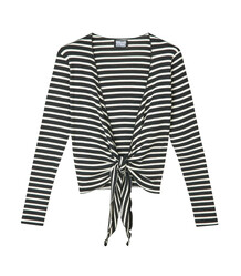 NØRGAARD PÅ STRØGET WRAP TOP, BLACK/ECRU
