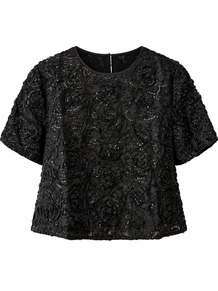 MOS MOSH BLUSE, REYA SEQUINS BACK BLACK