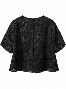 MOS MOSH BLUSE, REYA SEQUINS BACK BLACK