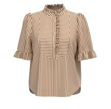 GOSSIA BLUSE, BENEDICTE BROWN STRIP