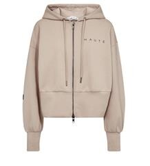 HAUTE L' AMITIE SWEATSHIRT, MAXI SPLIT ZIP BEIGE