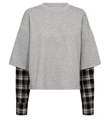 HAUTE L´ AMITIÉ SWEATSHIRT, SWEAT MIX GREY MELANGE
