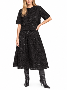 MOS MOSH BLUSE, REYA SEQUINS BACK BLACK