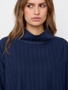 CO' COUTURE BLUSE, GABIE PIN FUNNEL NAVY