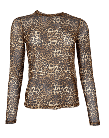 BLACK COLOUR T-SHIRT, FLORENCE MESH LEOPARD
