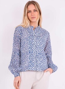 NEO NOIR SKJORTE, ANNIA S SIMPLE IKAT BLUE