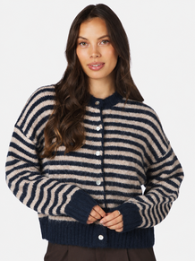 NEO NOIR CARDIGAN, ISANA  NAVY STRIPE