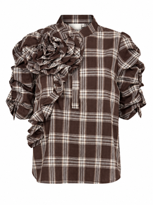 GOSSIA BLUSE, ZABINA BROWN CHECK