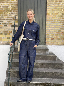 HAUTE L´AMITIÉ SKJORTEJAKKE, CARGO CROP DARK DENIM
