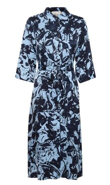 MY ESSENTIAL KJOLE, MARIA LONG SHIRT AIRY BLUE PRINT