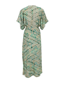 BLACK COLOUR KJOLE, FLORAL GREEN