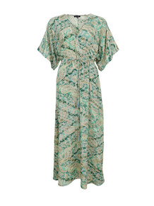 BLACK COLOUR KJOLE, FLORAL GREEN