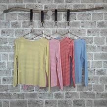 CABANA LIVING T-SHIRT, STRIPE LIGHT BLUE