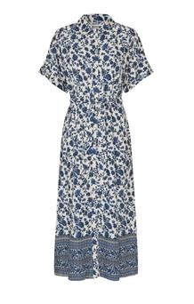 LOLLYS LAUNDRY MIDI KJOLE, BLAKE BLUE