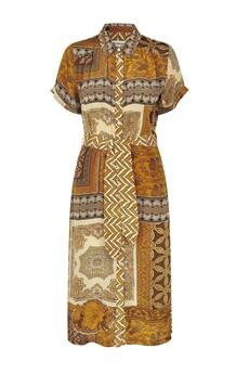 LOLLYS LAUNDRY MIDI KJOLE, TULLE GRAPHIC PRINT