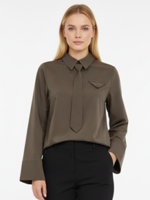 CO' COUTURE BLUSE, TENGA TIE WALNUT