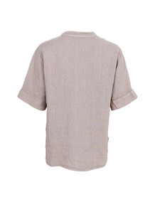BLACK COLOUR BLUSE, MELINA SS LINEN