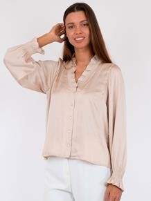NEO NOIR BLUSE, BRIELLE SATIN CHAMPANGE