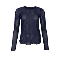 BLACK COLOUR MESH BLUSE, ANNIE NAVY