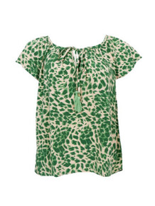 BLACK COLOUR BLUSE, LUNA DANA GREEN LEO