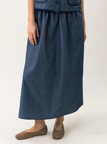 LOLLYS LAUNDRY MAXI NEDERDEL, AKANE DARK BLUE