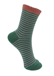 BLACK COLOUR STRØMPE, FLASH STRIPE SPRING GREEN
