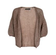 BLACK COLOUR CARDIGAN, CASEY PUFF SLEEVE TAUPE