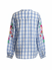 QNUZ SKJORTE, BOHEME CHECK BLUE