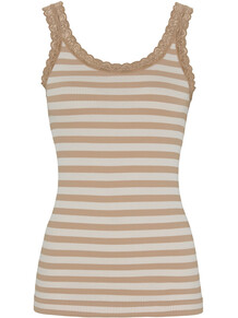 TIM & SIMONSEN RIB TOP, ISA STRIPE RIB NUDO-BIANCO