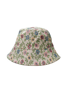 BLACK COLOUR BUCKET HAT, FREJA FLOWER JACQUARD
