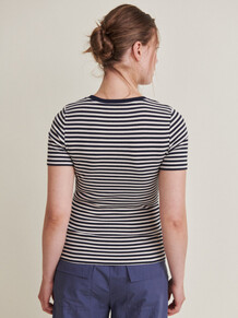 BASIC APPAREL T-SHIRT, LUDMILLA BIRCH/NAVY