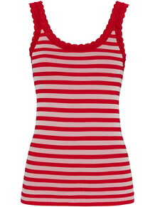 TIM & SIMONSEN RIB TOP, ISA STRIPE RIB RØD