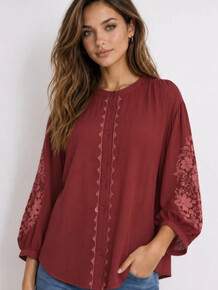 LECOCO SKJORTE, Nicola - 35238 WINE RED