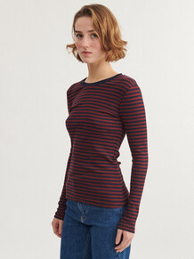 BASIC APPAREL TEE, LUDMILLA 794 BORDEAUX/SKY