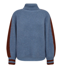 CO´COUTURE STRIK, ROW ROLL NECK RIB BLUE
