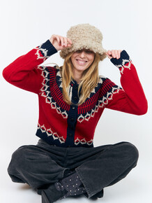 LOLLYS LAUNDRY CARDIGAN, CLARE RED