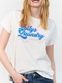 LOLLYS LAUNDRY T-SHIRT, ROMA CLOUD WHITE