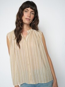 MOS MOSH BLUSE, AMELIA STRIPE SESAME