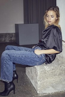 CO' COUTURE BLUSE, CAMERON WATTERFALLNECK BLACK